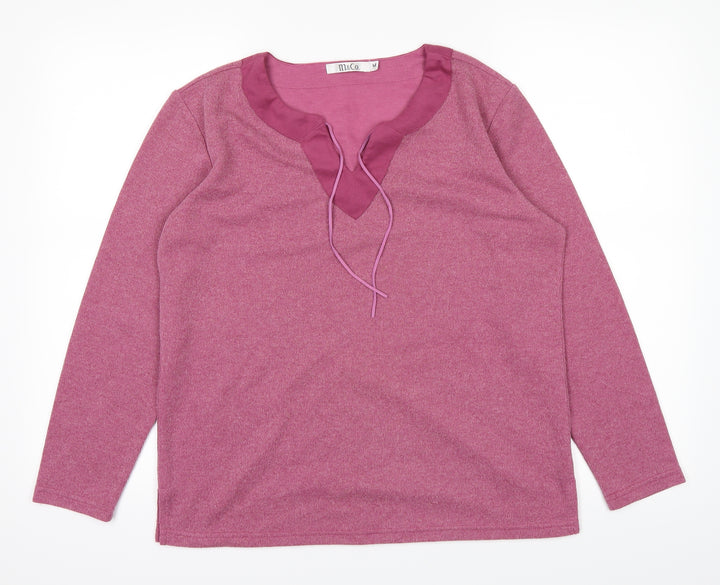 M&Co Womens Pink Pullover Jumper Size M