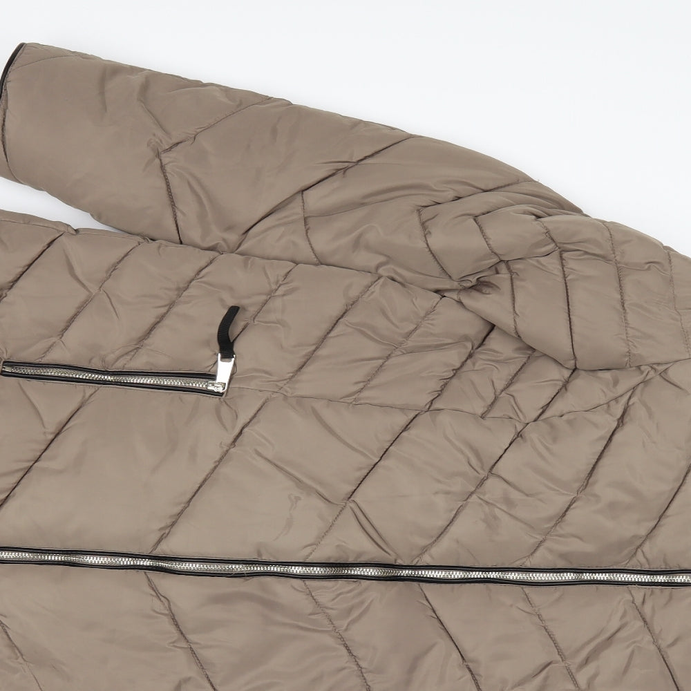 F&F Womens Brown   Puffer Jacket Coat Size 18