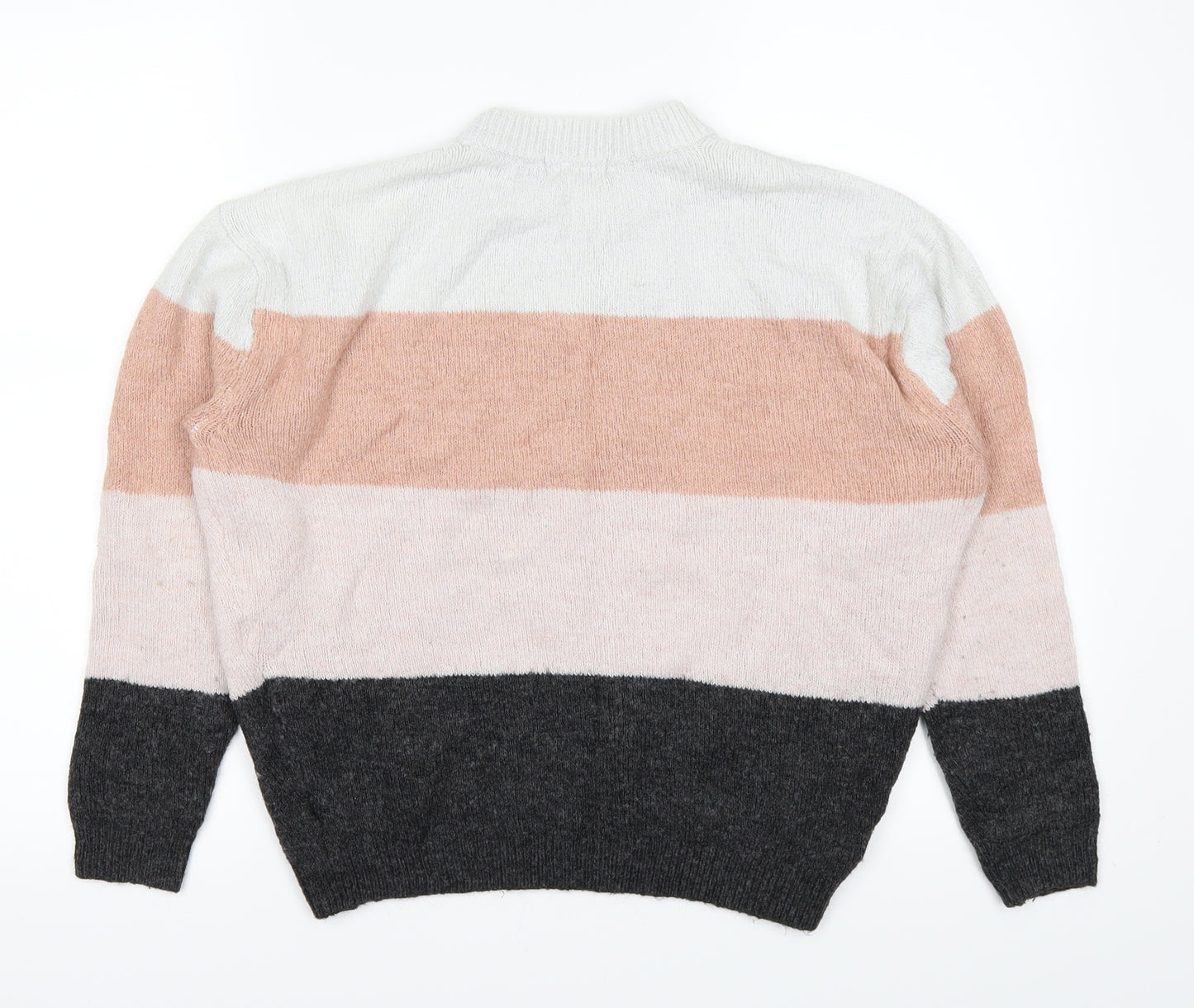 H&M Girls White Striped  Pullover Jumper Size 11-12 Years