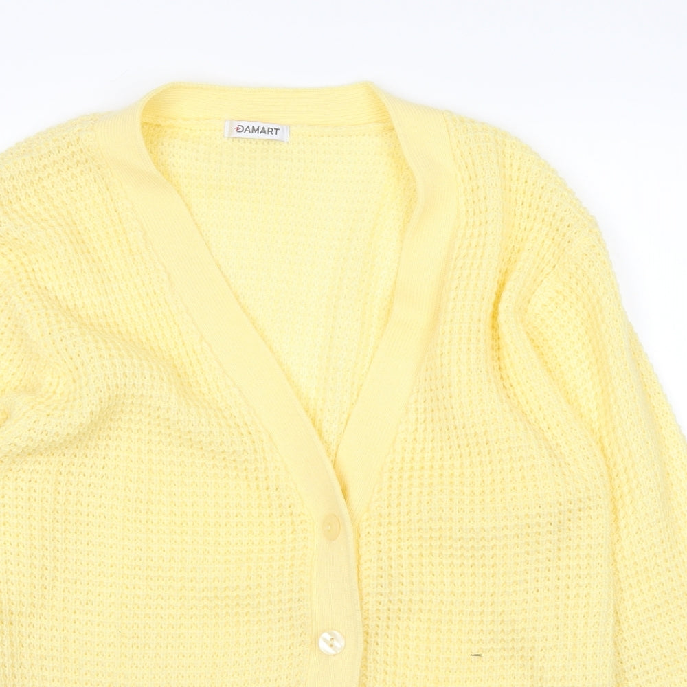 Damart Womens Yellow   Cardigan Jumper Size 14