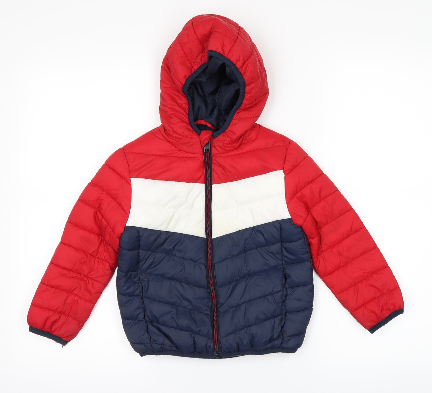 Primark Boys Red Striped  Puffer Jacket Coat Size 3-4 Years