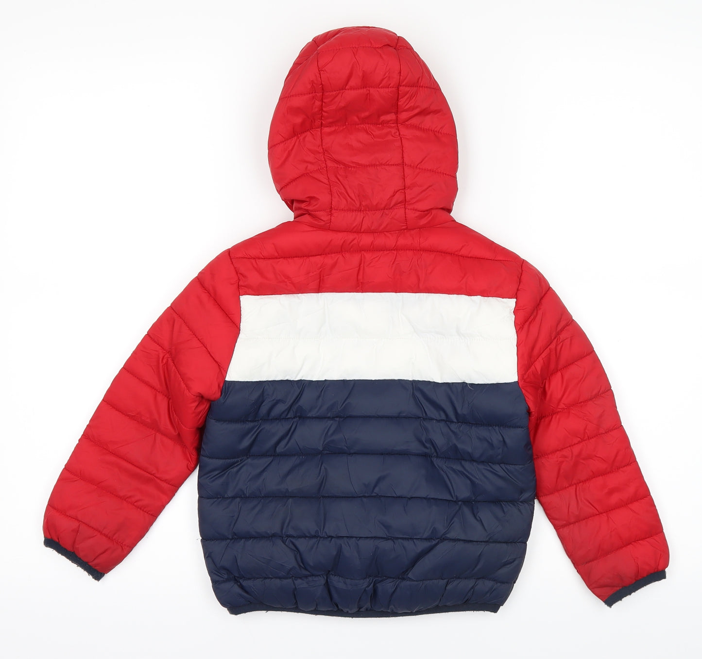 Primark Boys Red Striped  Puffer Jacket Coat Size 3-4 Years