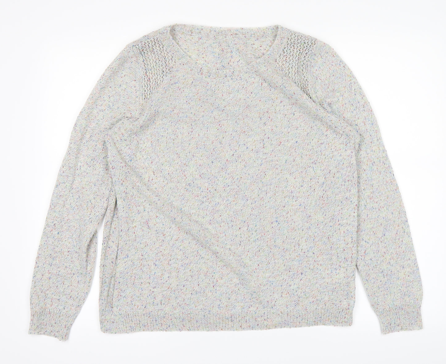 Marks and Spencer Womens White Polka Dot  Pullover Jumper Size 16