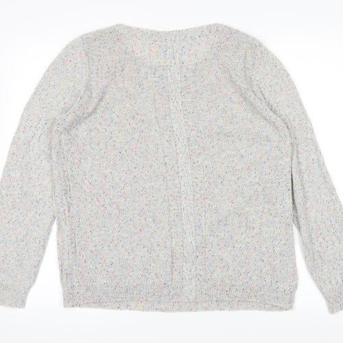 Marks and Spencer Womens White Polka Dot  Pullover Jumper Size 16