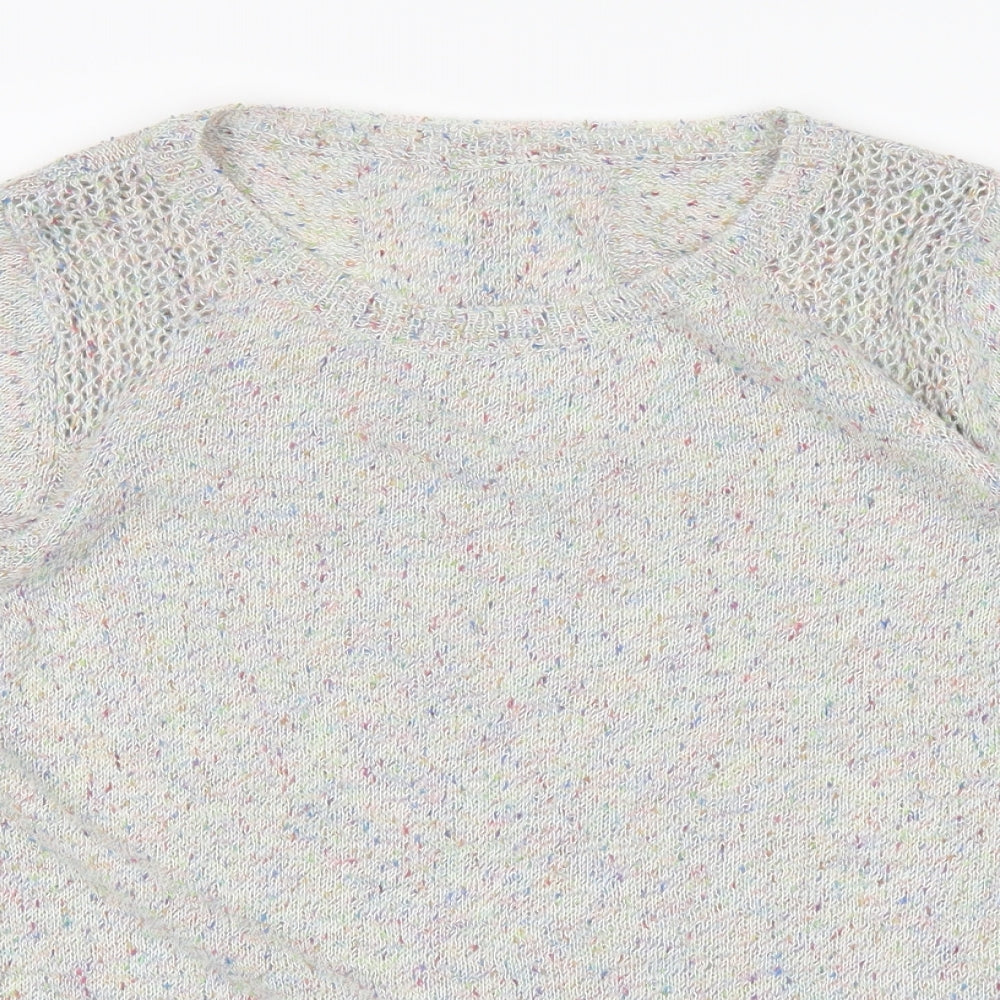 Marks and Spencer Womens White Polka Dot  Pullover Jumper Size 16