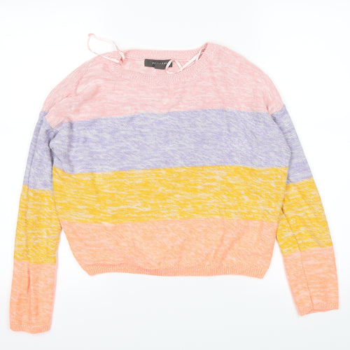 Primark Womens Pink Striped  Pullover Jumper Size 4