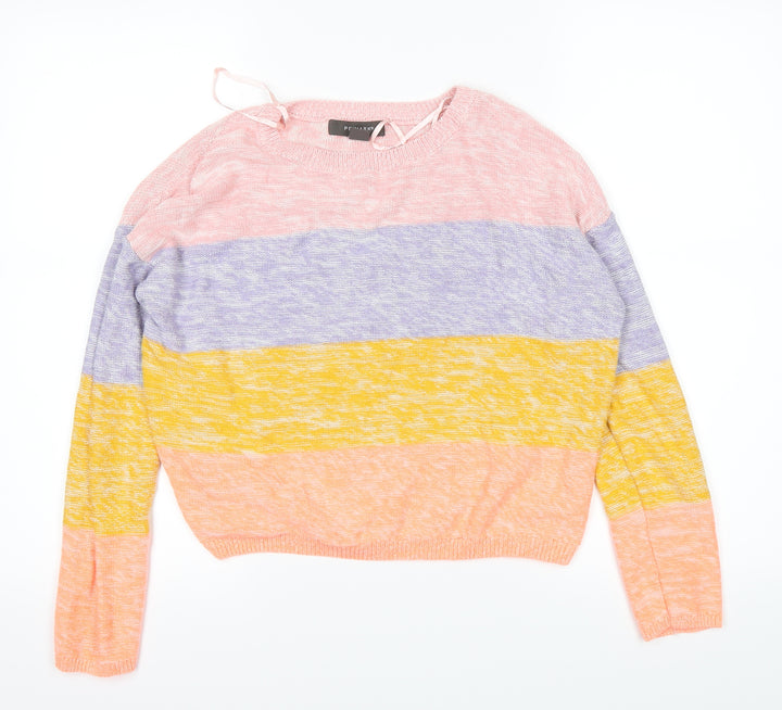 Primark Womens Pink Striped  Pullover Jumper Size 4