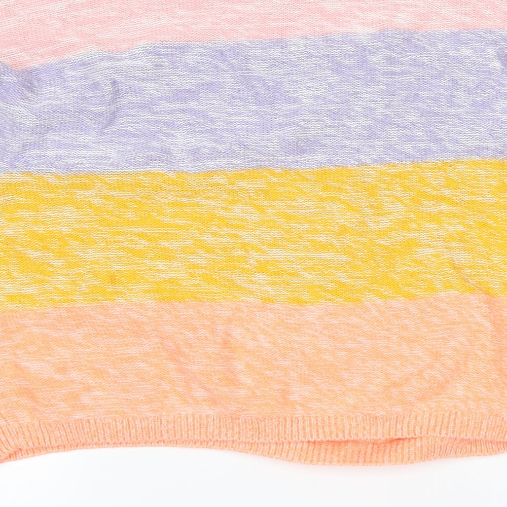 Primark Womens Pink Striped  Pullover Jumper Size 4