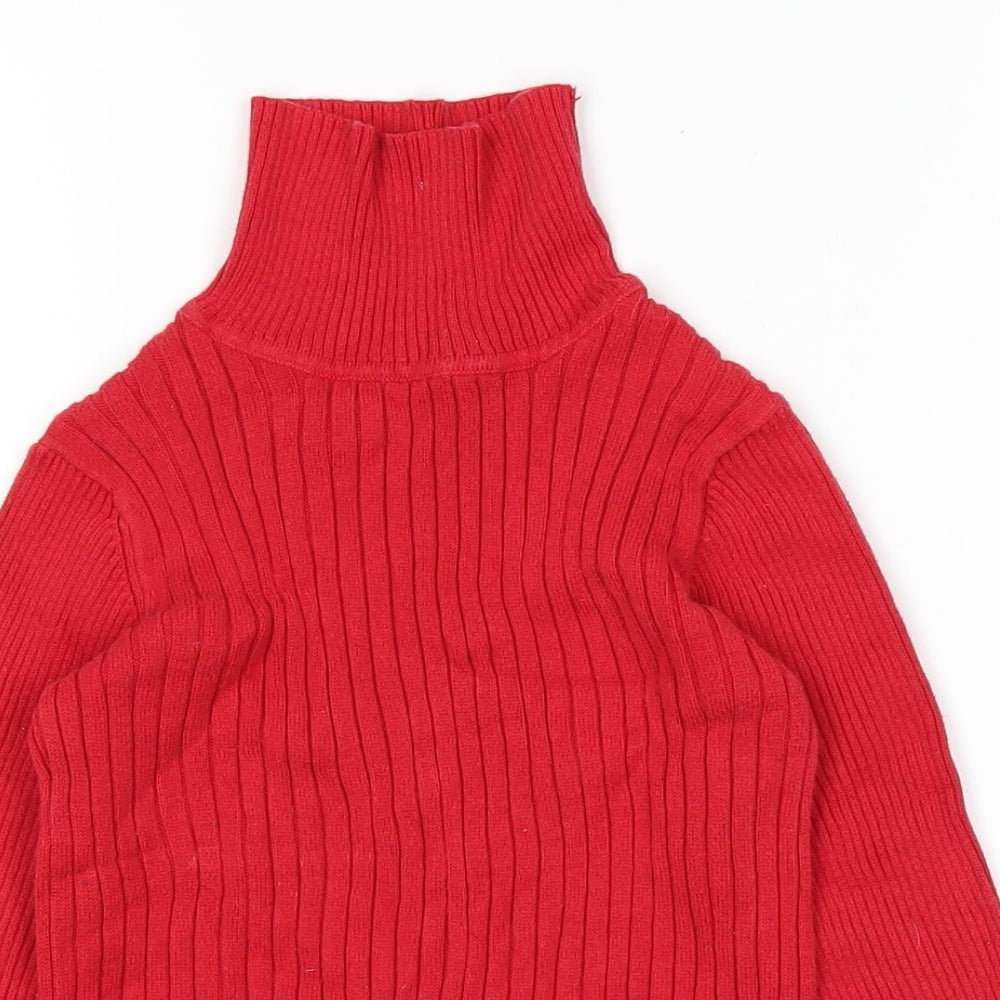 George Girls Red   Basic T-Shirt Size 5-6 Years