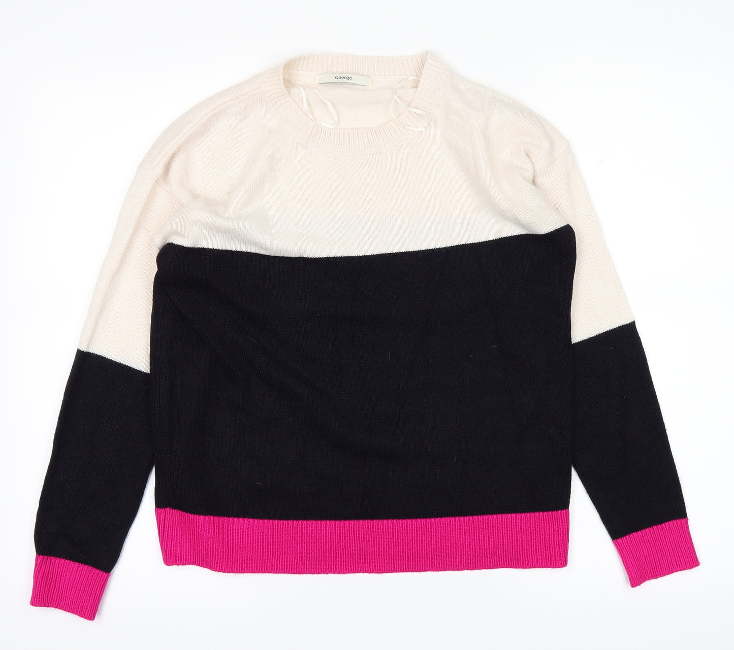 George Womens White   Pullover Jumper Size S