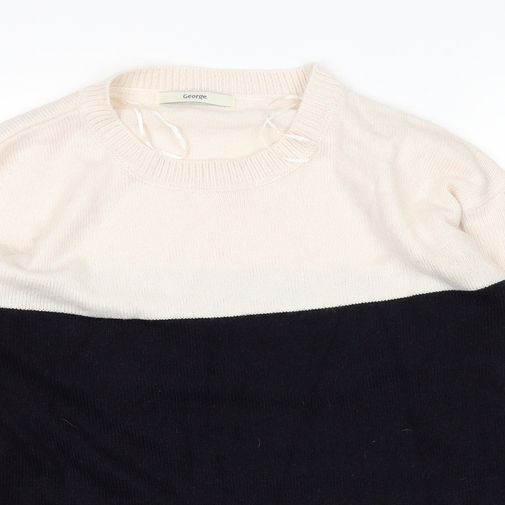 George Womens White   Pullover Jumper Size S