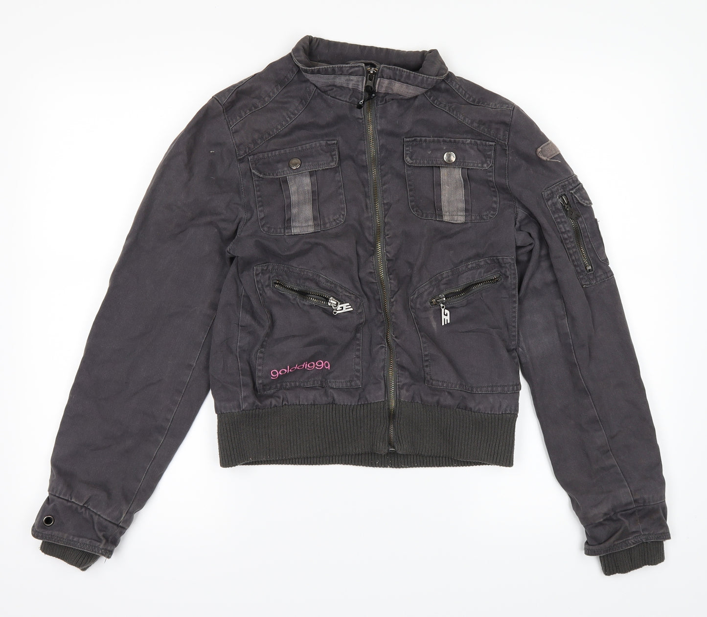 Goldigga Womens Black  Denim Jacket  Size 8