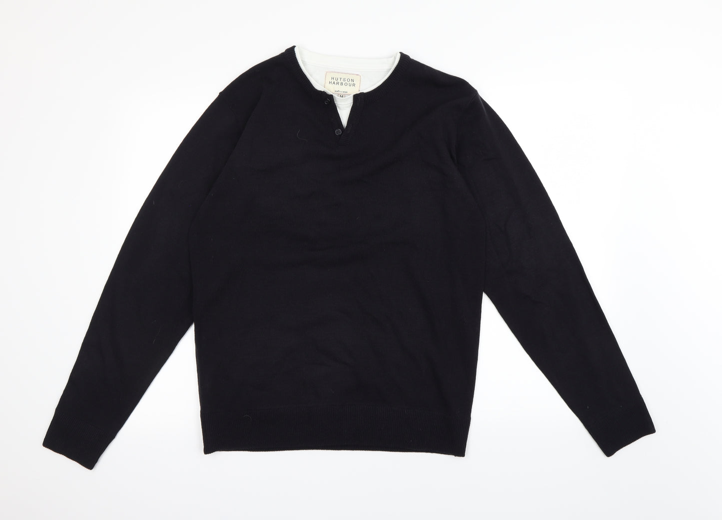 Hutson Harbour Mens Black   Pullover Sweatshirt Size M