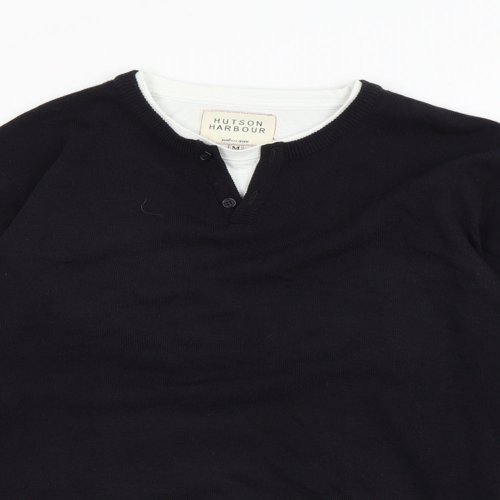 Hutson Harbour Mens Black   Pullover Sweatshirt Size M