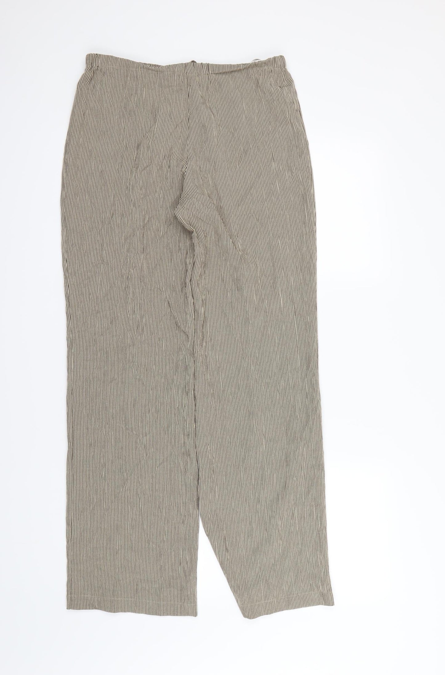 M&S  Womens Beige Striped  Dress Pants Trousers Size 8 L28 in