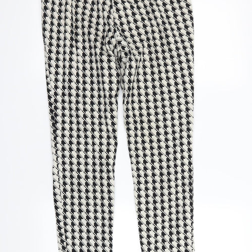 Zara  Womens Black Geometric  Dress Pants Trousers Size M L28 in