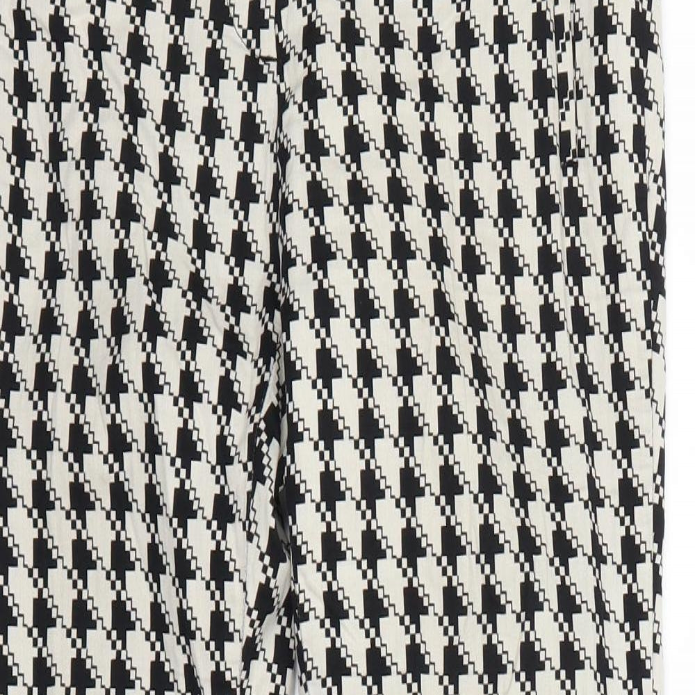 Zara  Womens Black Geometric  Dress Pants Trousers Size M L28 in