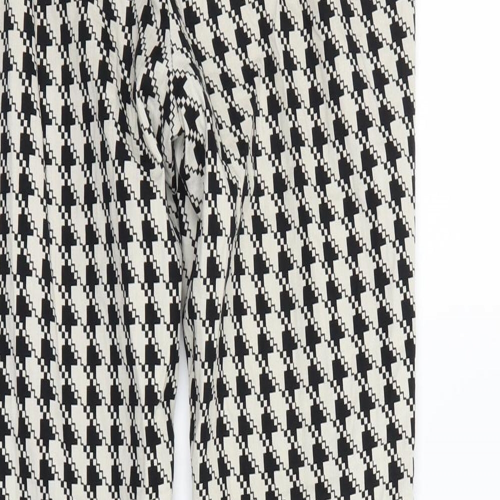 Zara  Womens Black Geometric  Dress Pants Trousers Size M L28 in
