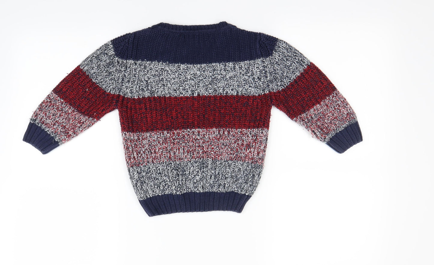 George  Boys Multicoloured Striped  Pullover Jumper Size 2-3 Years