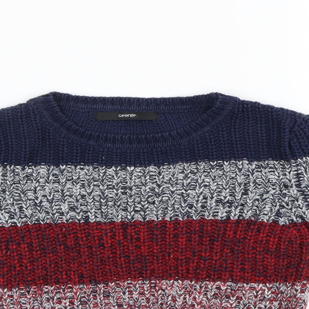 George  Boys Multicoloured Striped  Pullover Jumper Size 2-3 Years