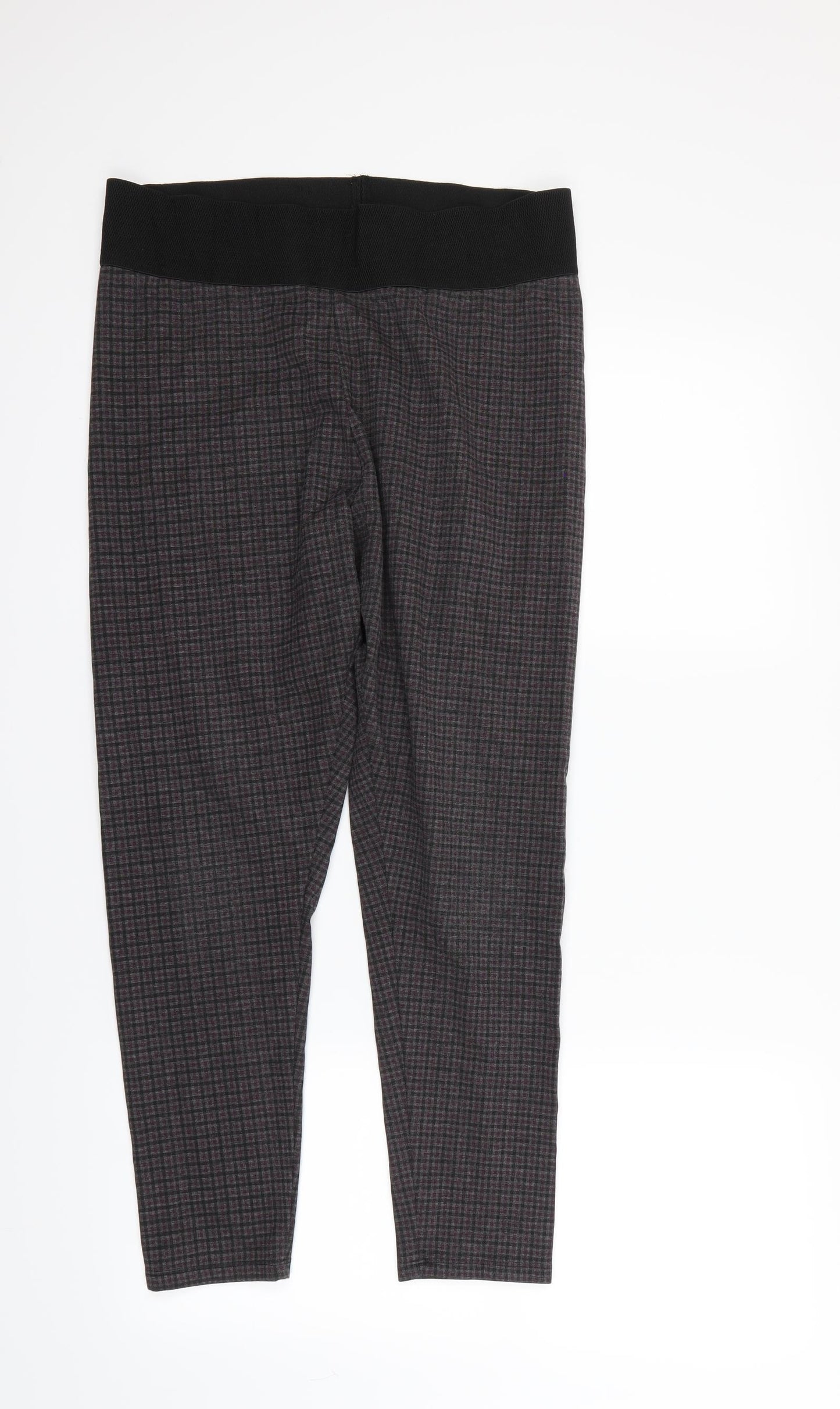 M&S  Womens Multicoloured Plaid  Jegging Trousers Size 16 L26 in