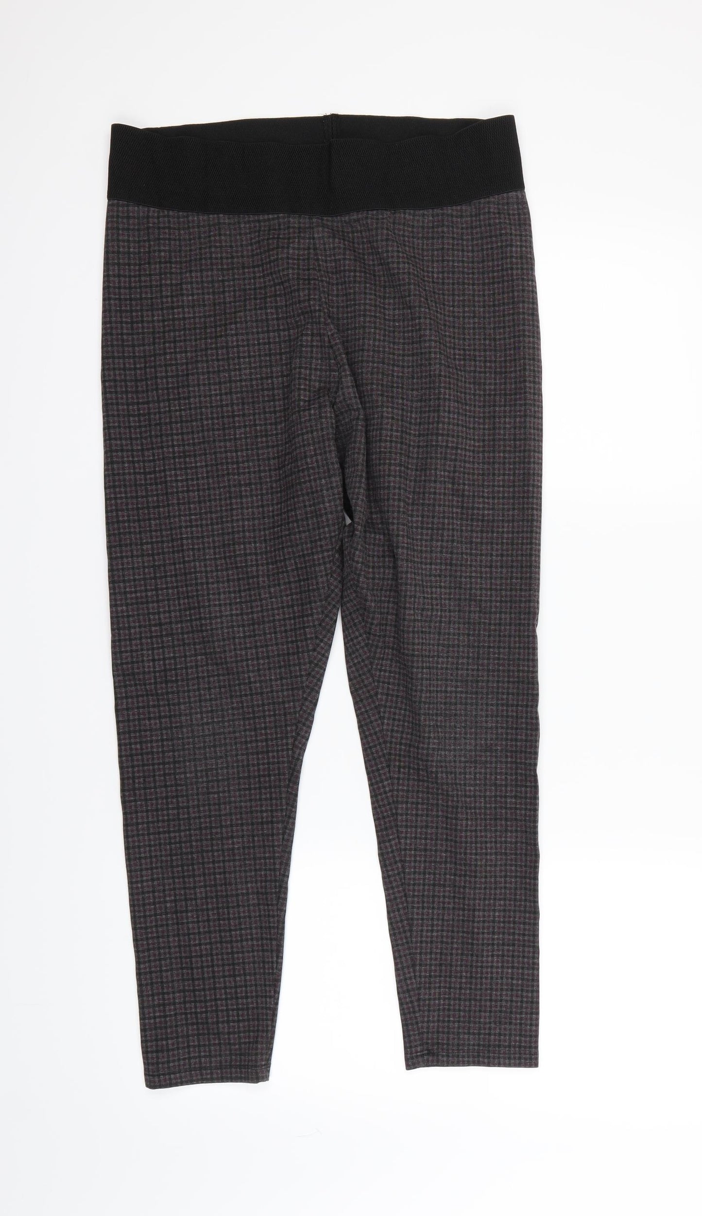 M&S  Womens Multicoloured Plaid  Jegging Trousers Size 16 L26 in
