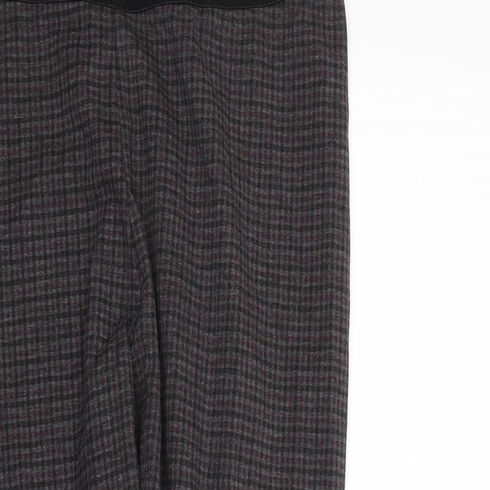M&S  Womens Multicoloured Plaid  Jegging Trousers Size 16 L26 in