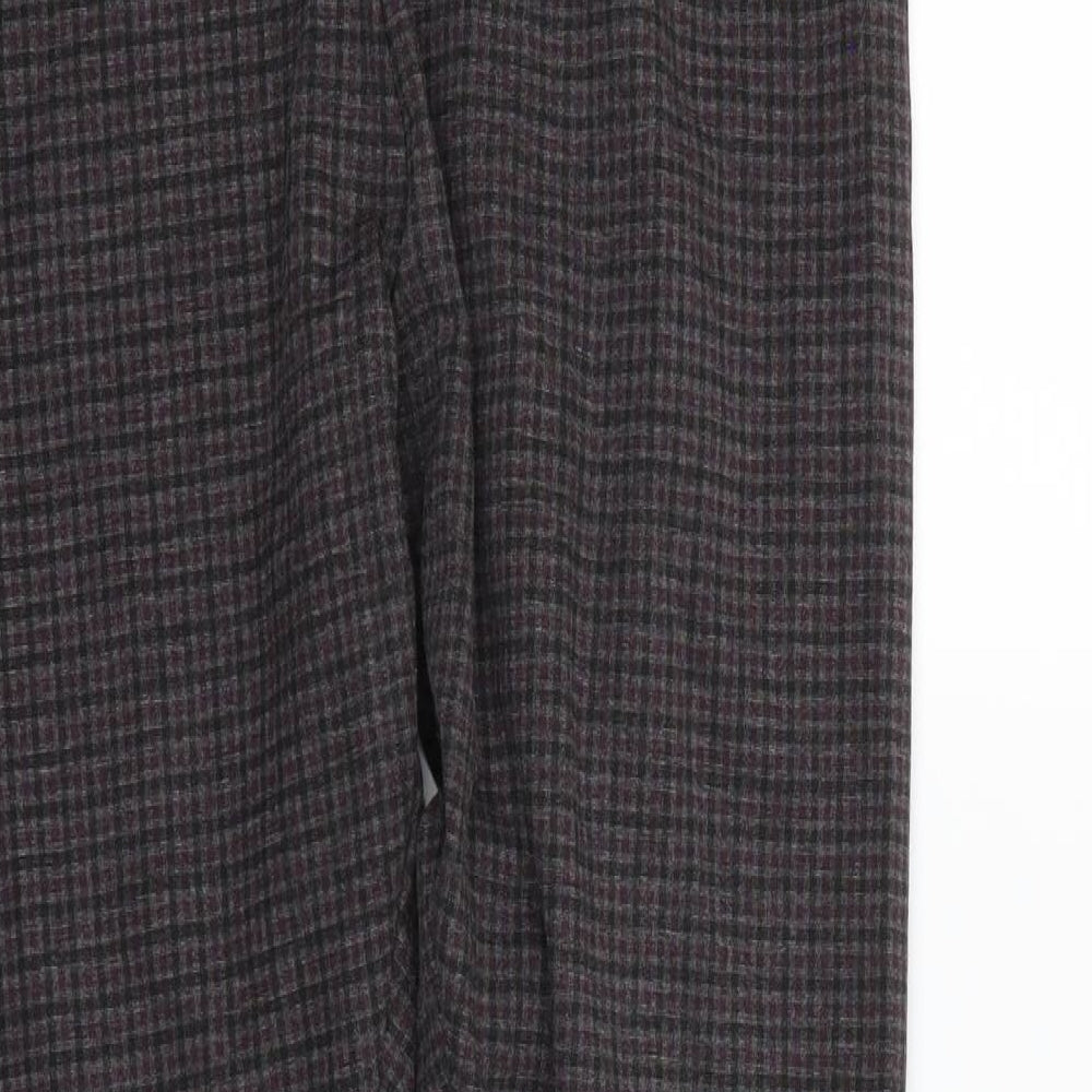 M&S  Womens Multicoloured Plaid  Jegging Trousers Size 16 L26 in