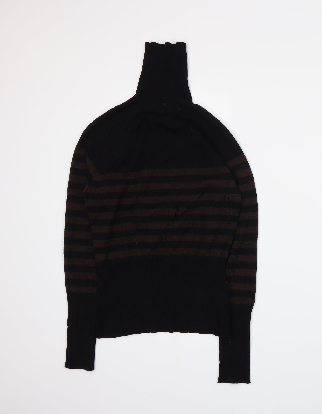 Karen Millen Womens Brown Striped Knit Pullover Jumper Size 2