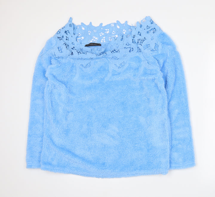 Zanzea Womens Blue   Pullover Sweatshirt Size XL