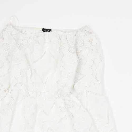 Parisian Womens White   Romper One-Piece Size 8