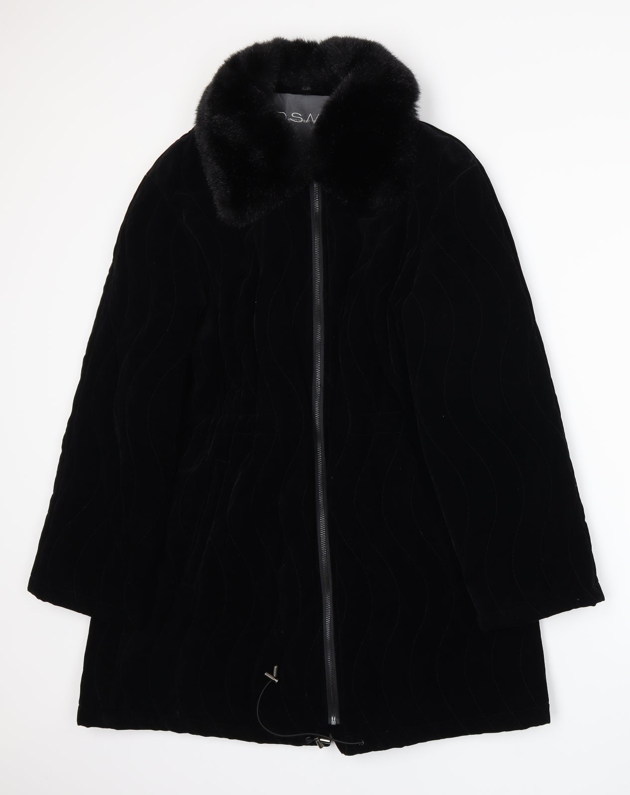 Preworn Womens Black   Overcoat Coat Size 14
