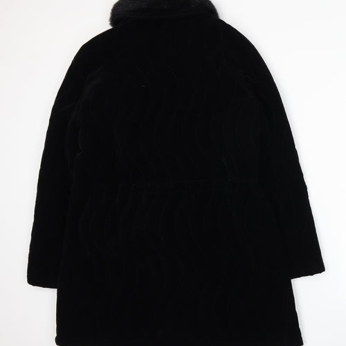 Preworn Womens Black   Overcoat Coat Size 14