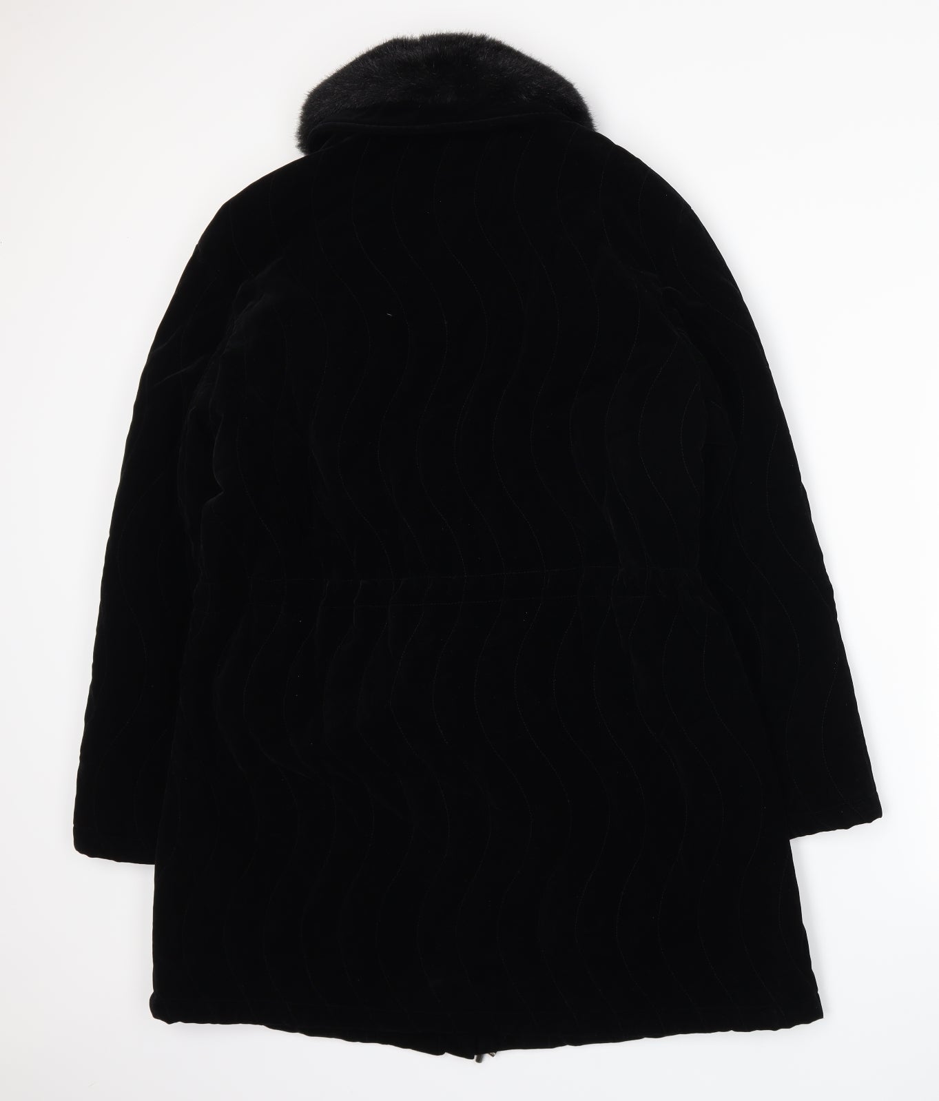 Preworn Womens Black   Overcoat Coat Size 14