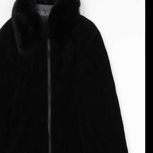 Preworn Womens Black   Overcoat Coat Size 14