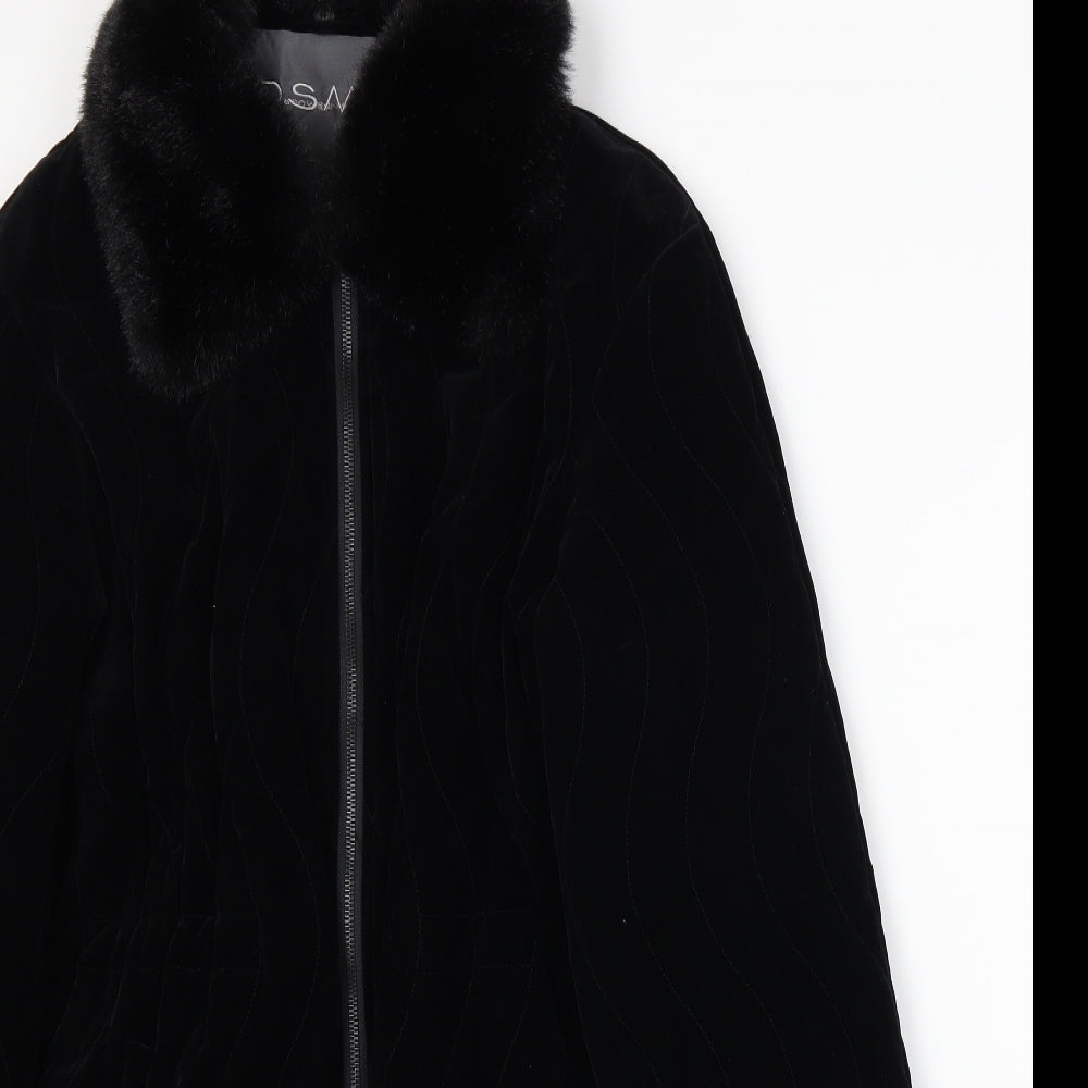 Preworn Womens Black   Overcoat Coat Size 14