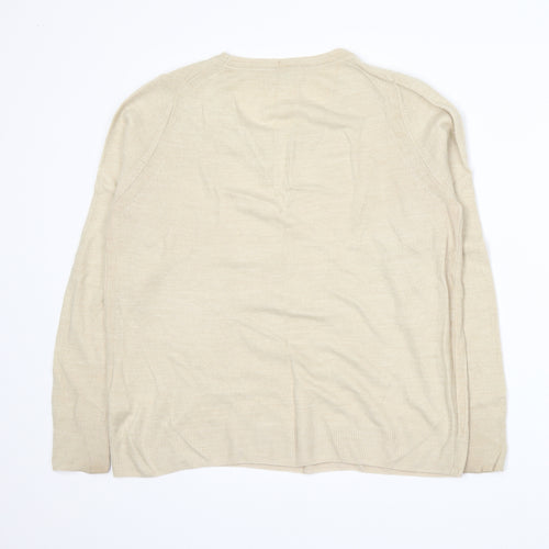 Marks and Spencer Womens Beige  Knit Pullover Jumper Size 14