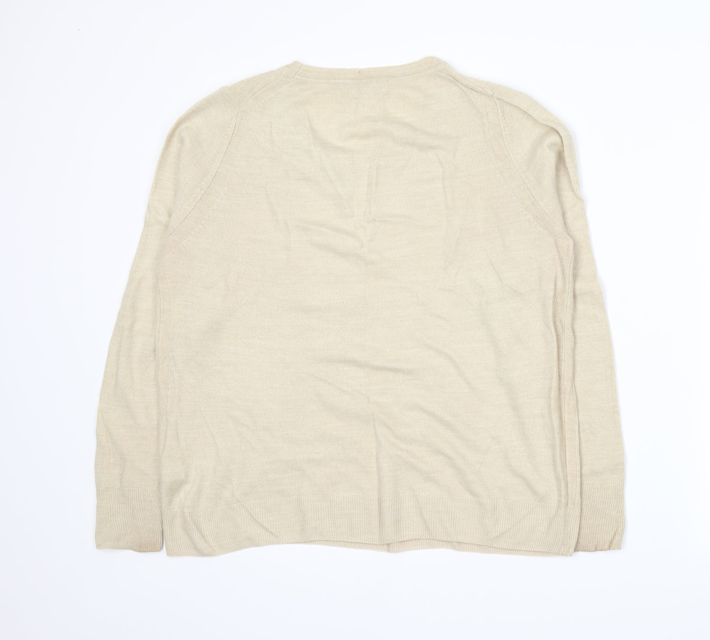 Marks and Spencer Womens Beige  Knit Pullover Jumper Size 14
