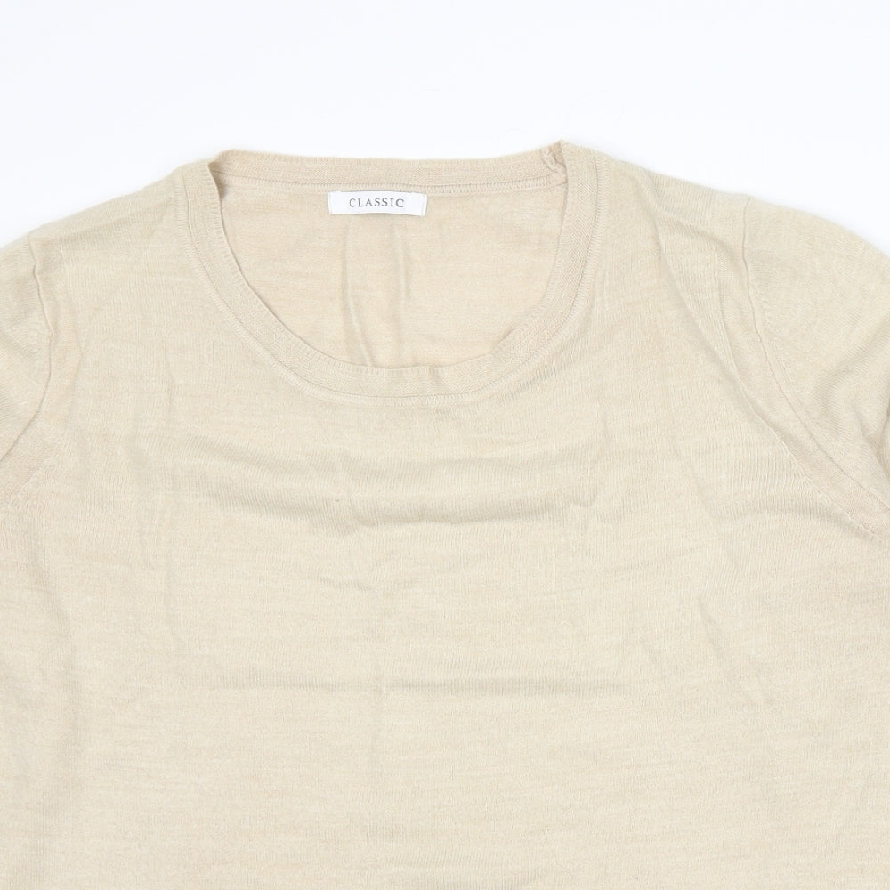 Marks and Spencer Womens Beige  Knit Pullover Jumper Size 14