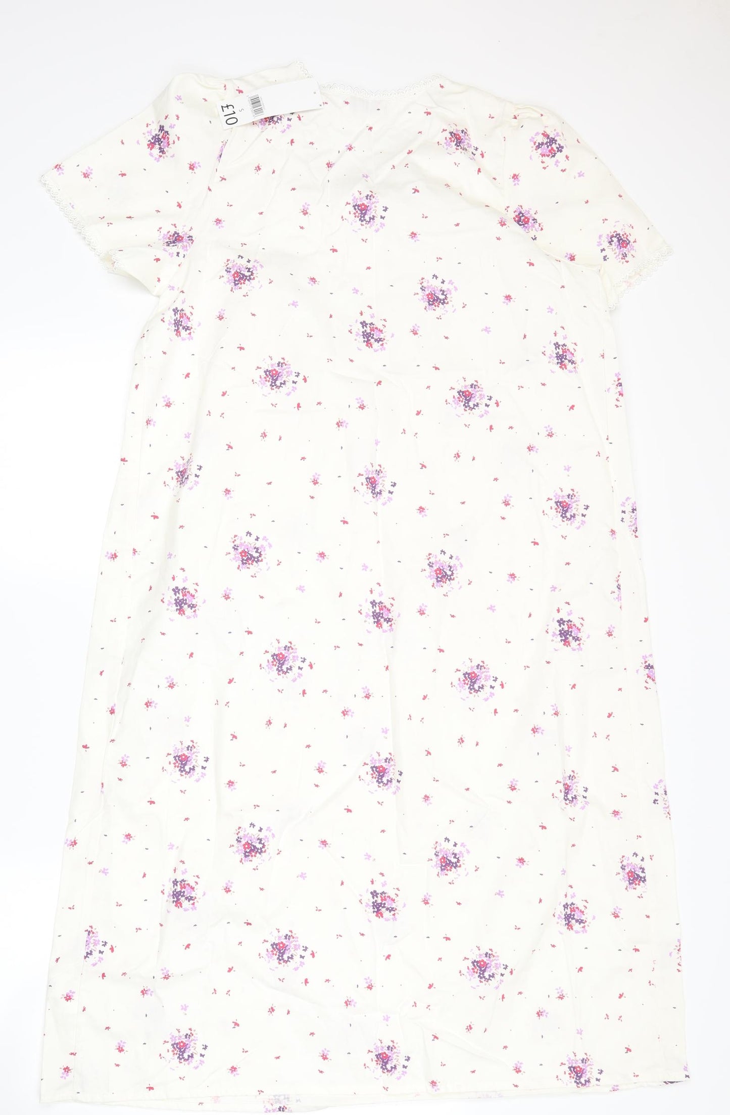Bonmarché Womens White Floral  A-Line  Size S