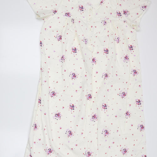 Bonmarché Womens White Floral  A-Line  Size S