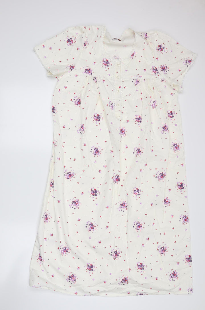 Bonmarché Womens White Floral A-Line Size S