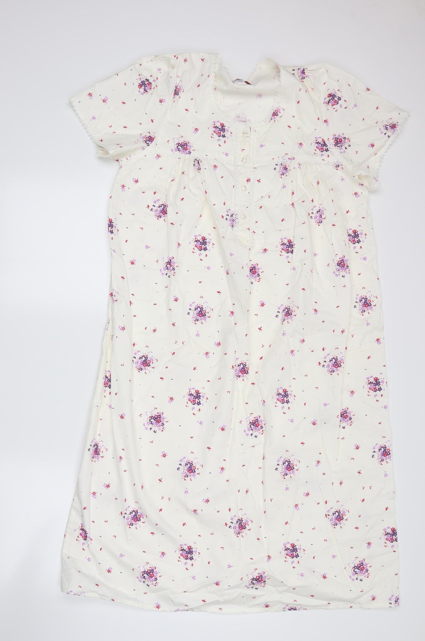 Bonmarché Womens White Floral  A-Line  Size S