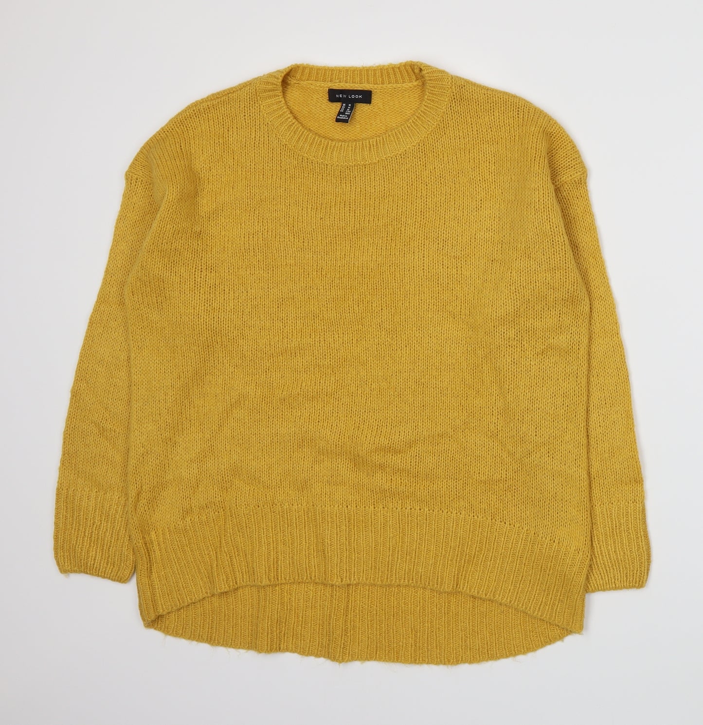 New Look Womens Yellow  Knit Pullover Jumper Size M
