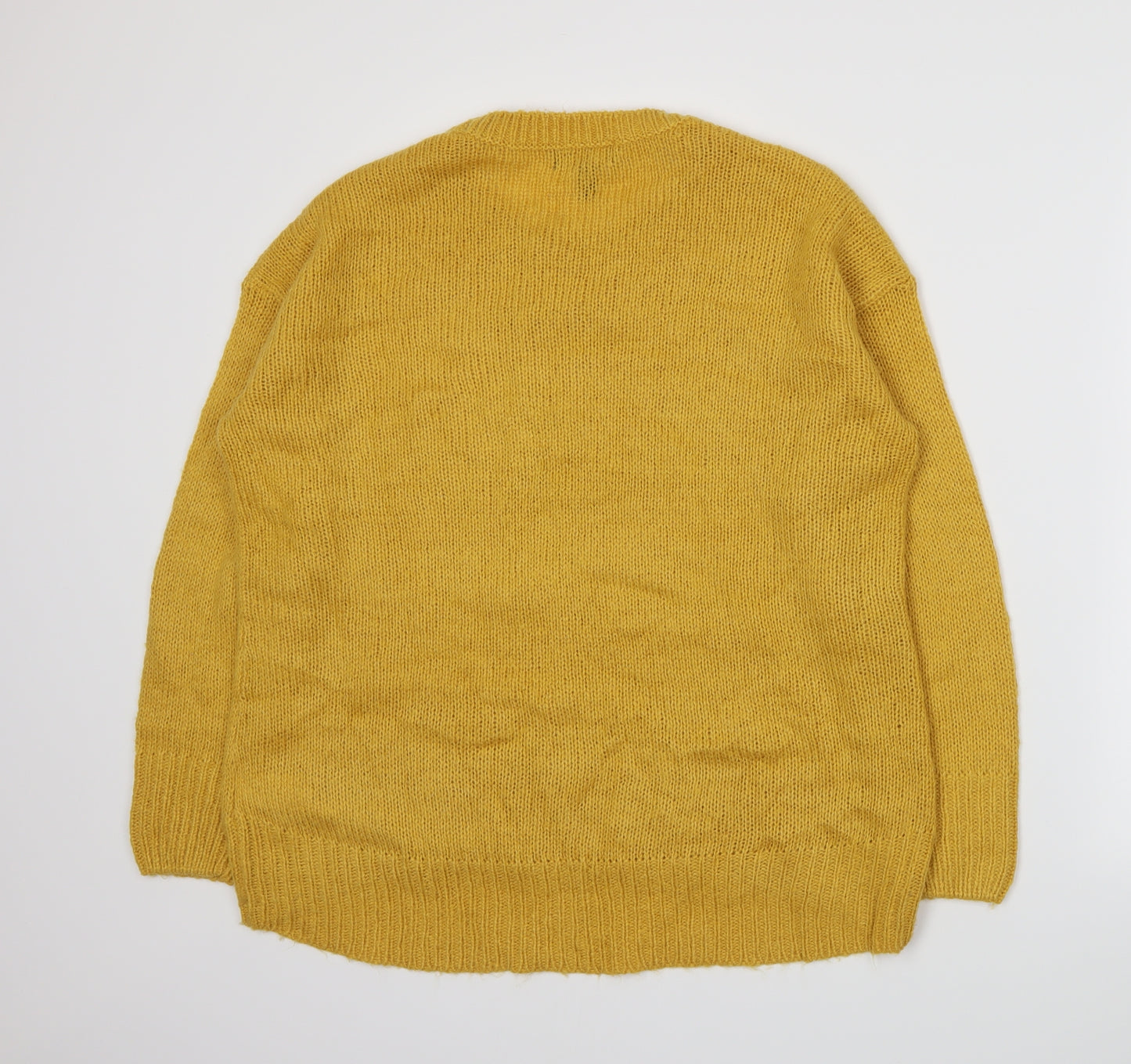 New Look Womens Yellow  Knit Pullover Jumper Size M