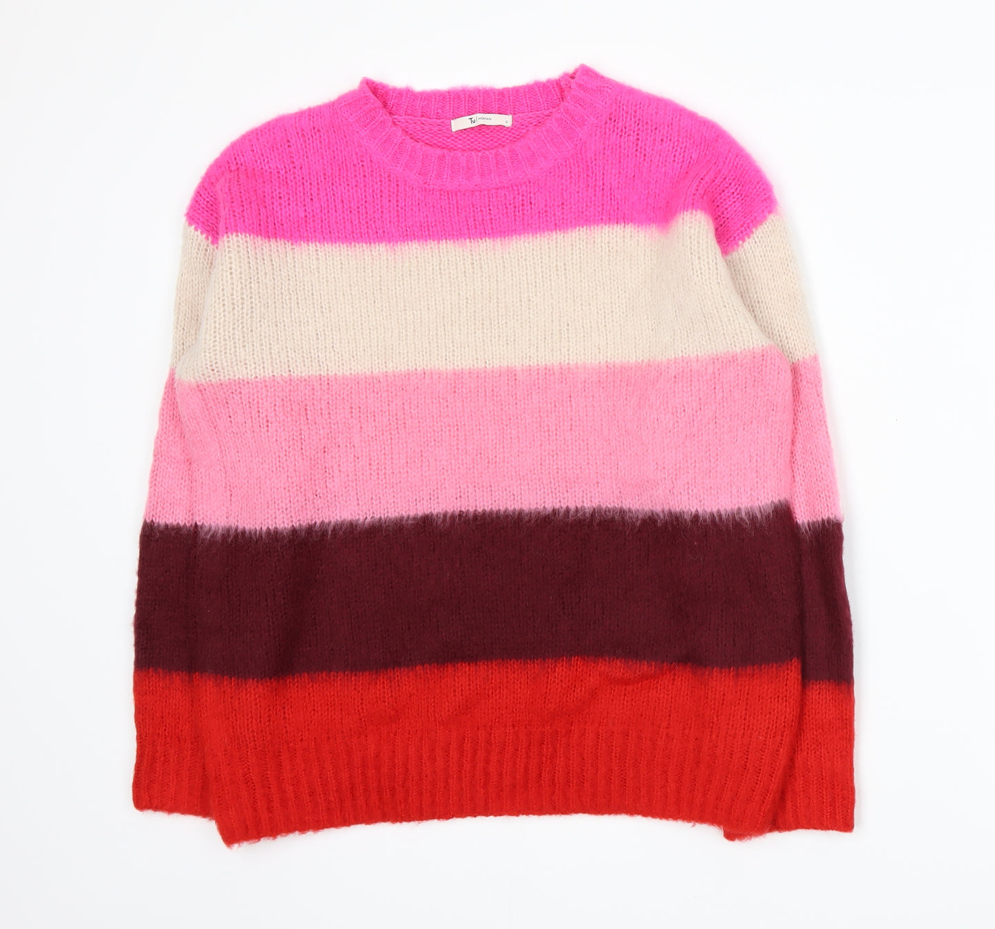 TU Womens Multicoloured Striped Knit Pullover Jumper Size S