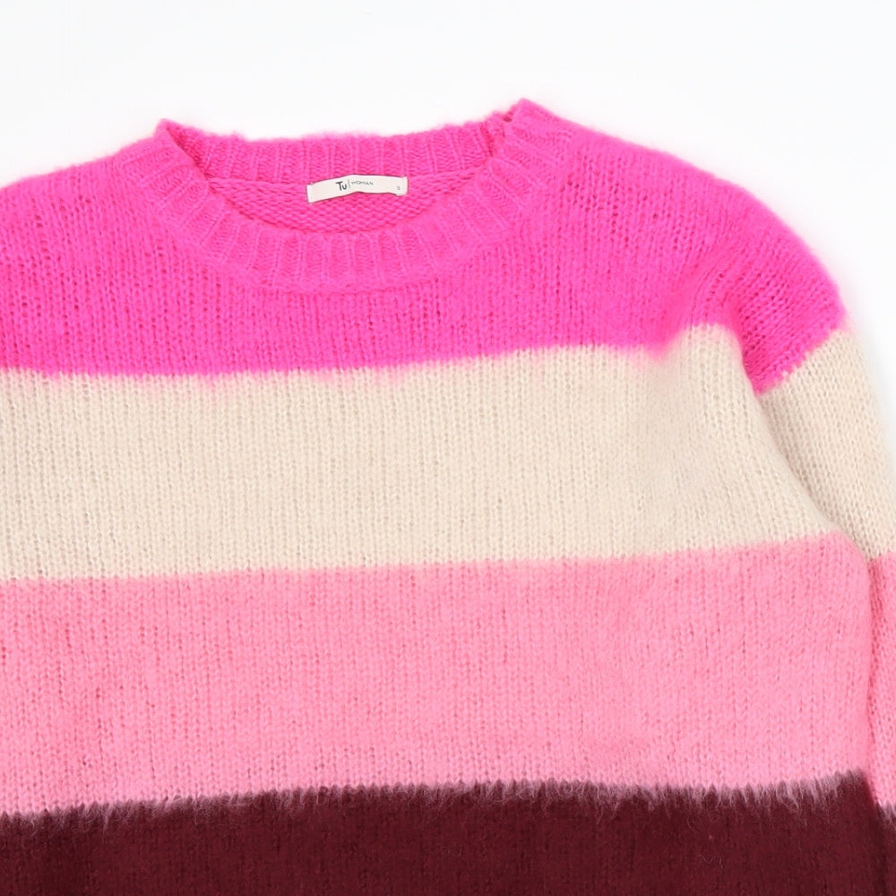 TU Womens Multicoloured Striped Knit Pullover Jumper Size S