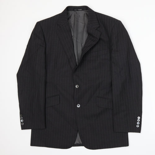 JAG Mens Grey Striped  Jacket Suit Jacket Size L