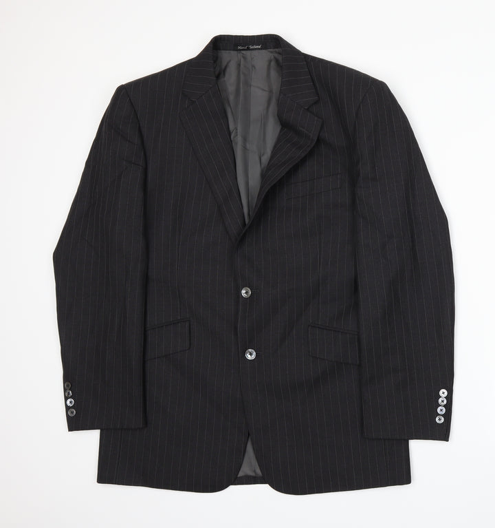 JAG Mens Grey Striped Jacket Suit Jacket Size L