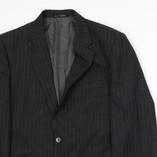JAG Mens Grey Striped  Jacket Suit Jacket Size L